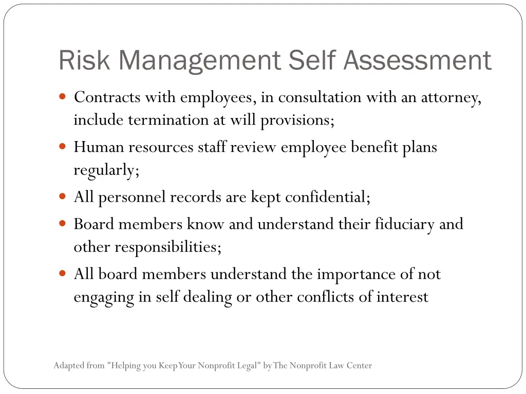 risk management self assessment 1