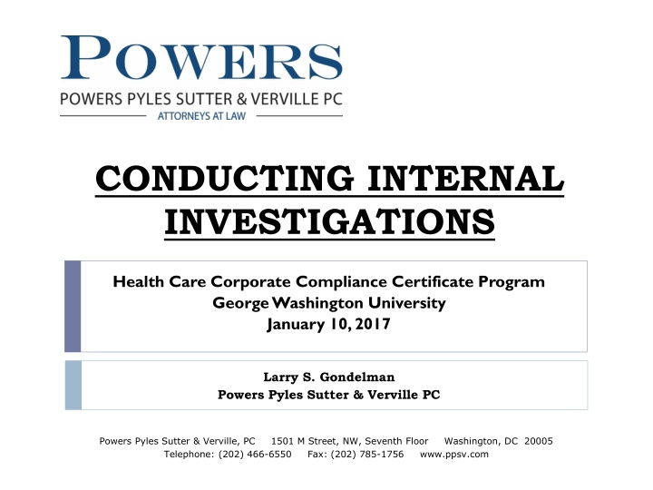 conducting internal investigations