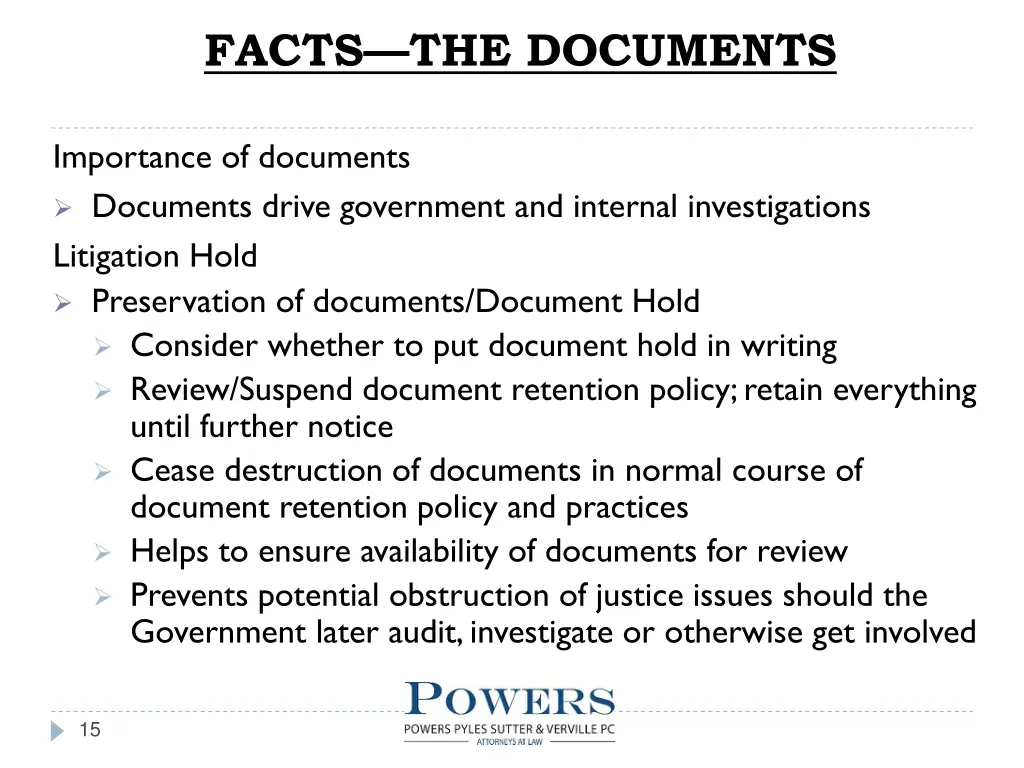 facts the documents