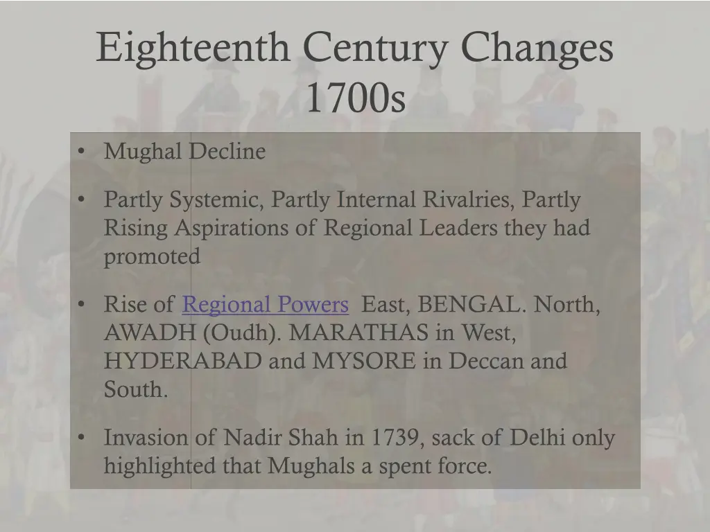 eighteenth century changes 1700s