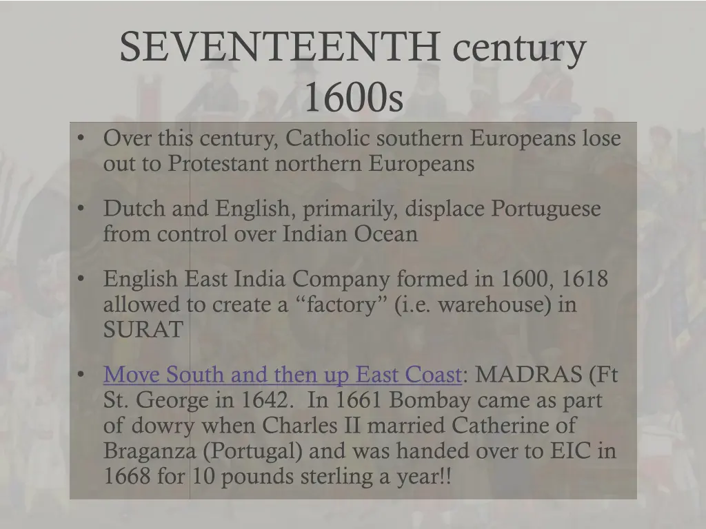 seventeenth century 1600s over this century