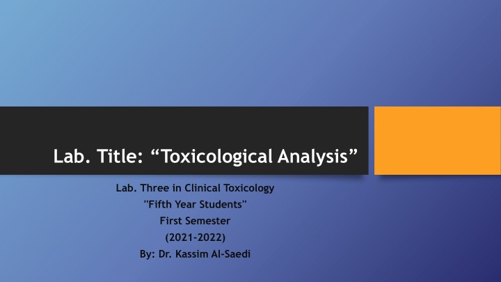 lab title toxicological analysis