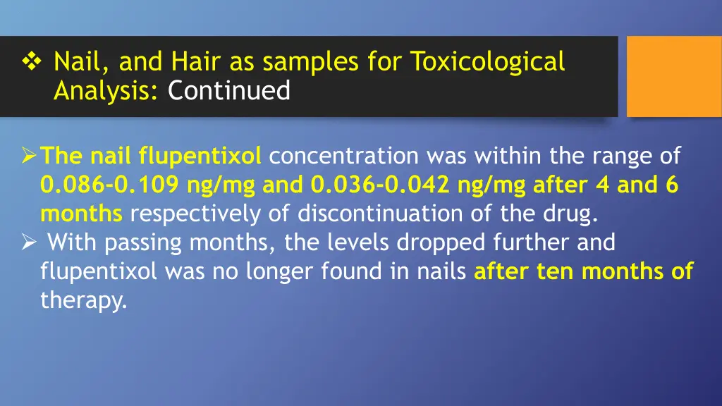 nail and hair as samples for toxicological