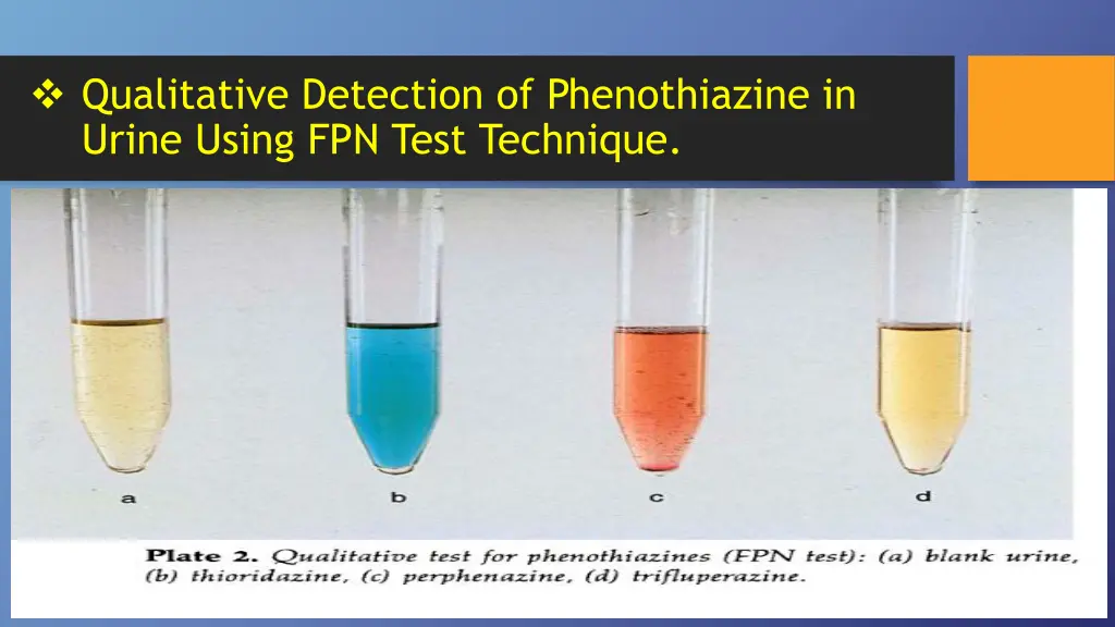 qualitative detection of phenothiazine in urine 1