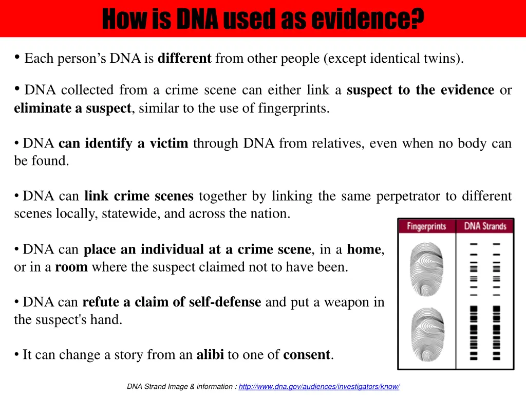 how is dna used as evidence