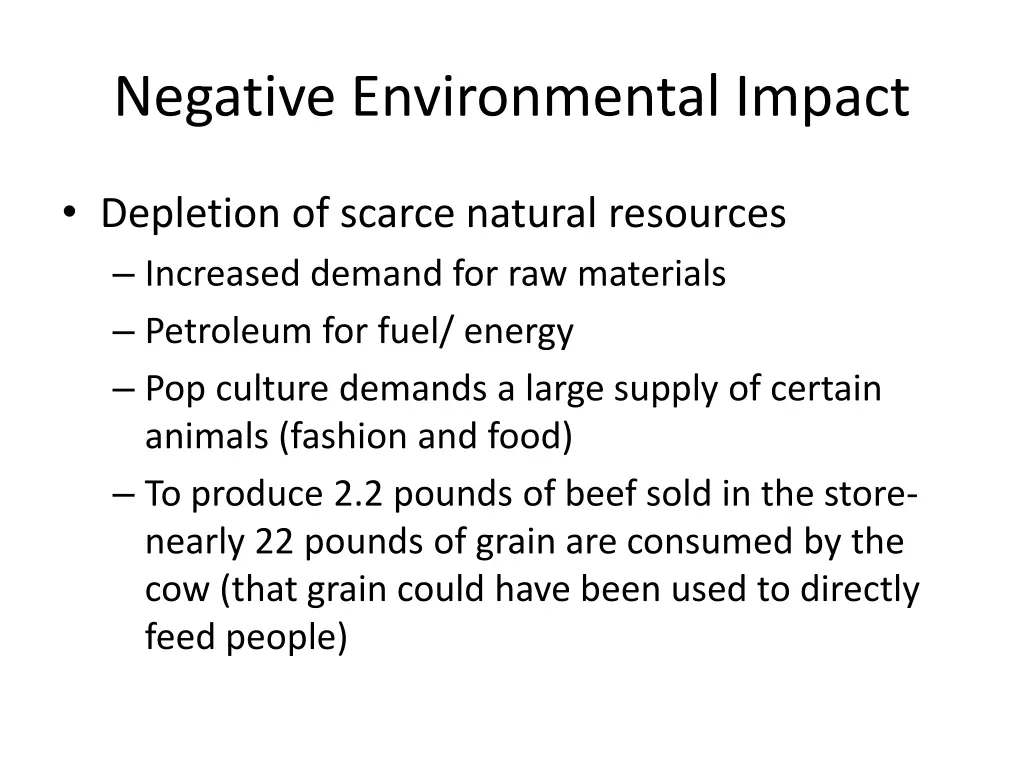 negative environmental impact