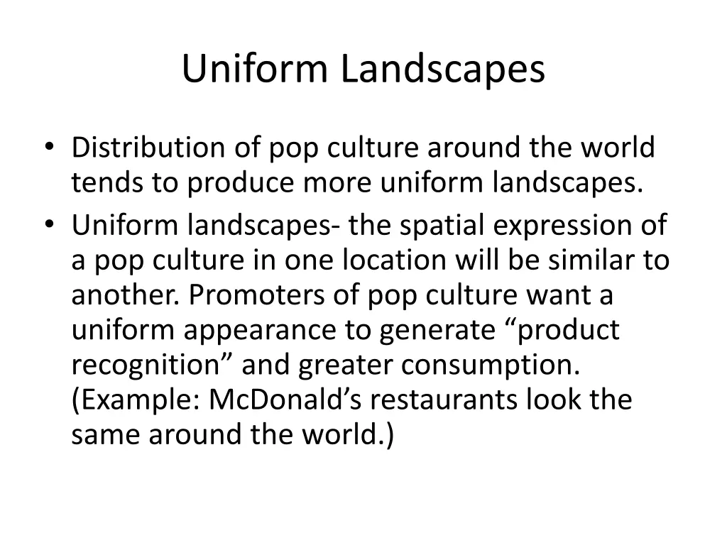 uniform landscapes