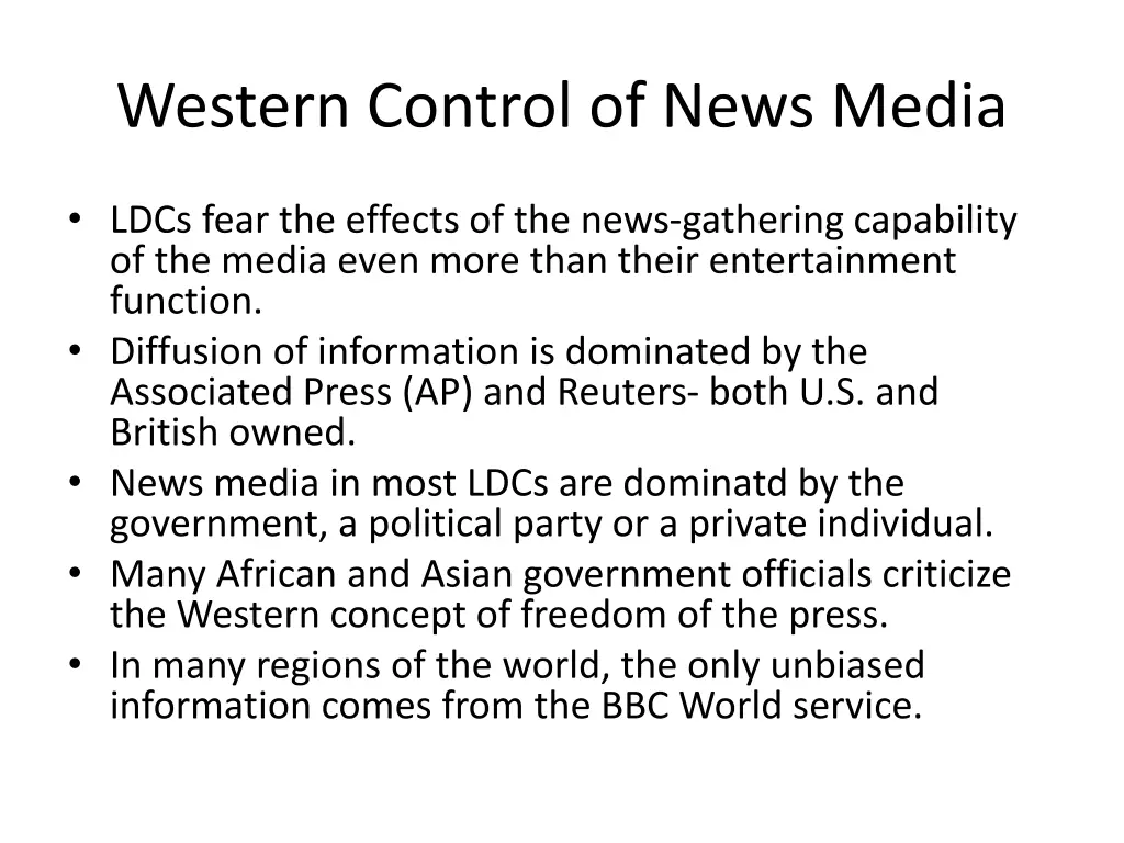 western control of news media