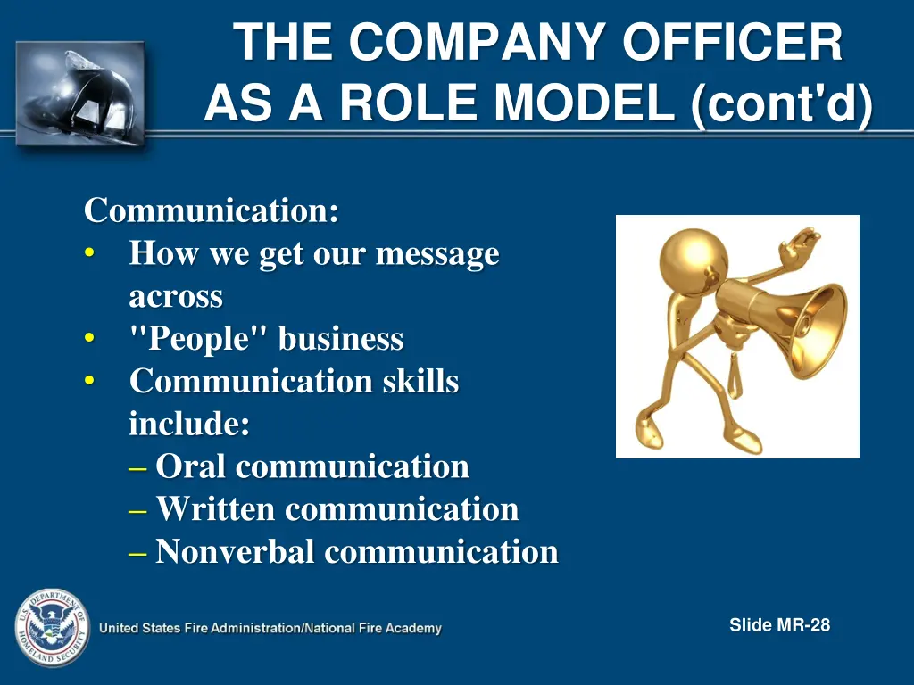 the company officer as a role model cont d 3