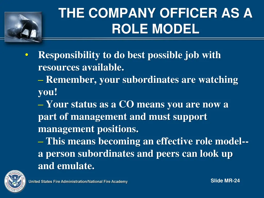 the company officer as a role model