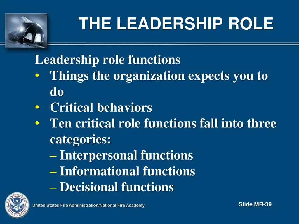 the leadership role