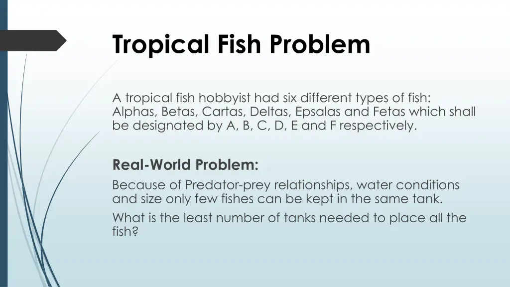 tropical fish problem