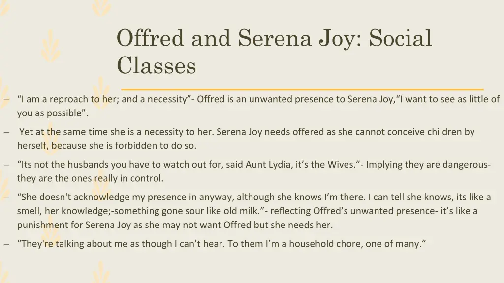 offred and serena joy social classes