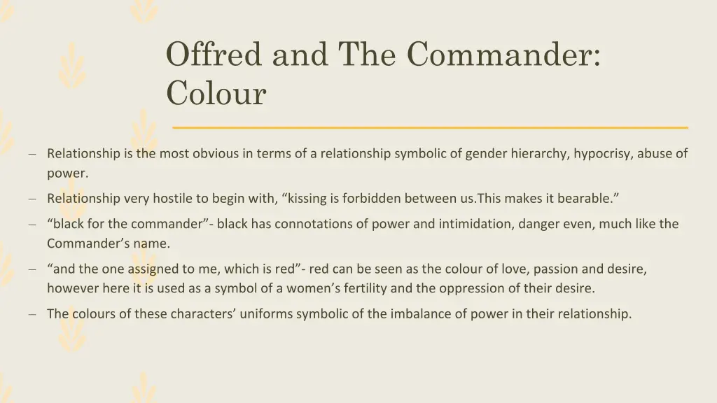 offred and the commander colour