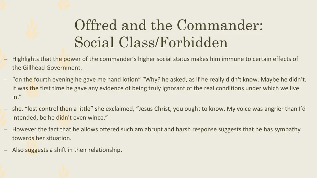 offred and the commander social class forbidden