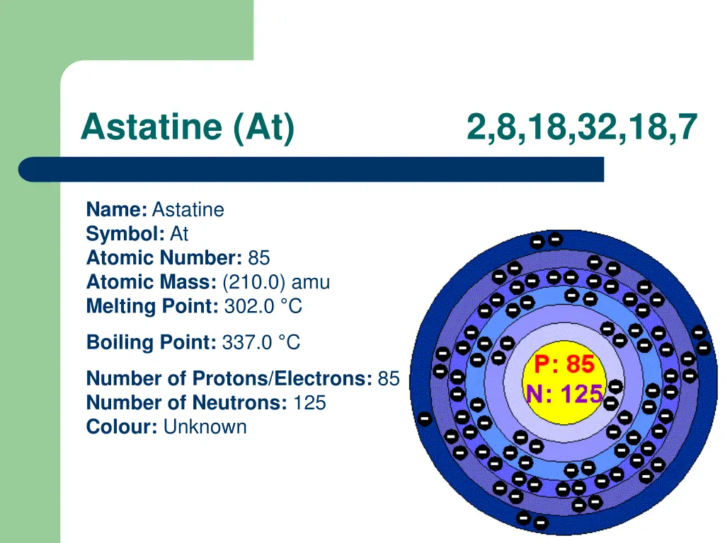 astatine at 2 8 18 32 18 7