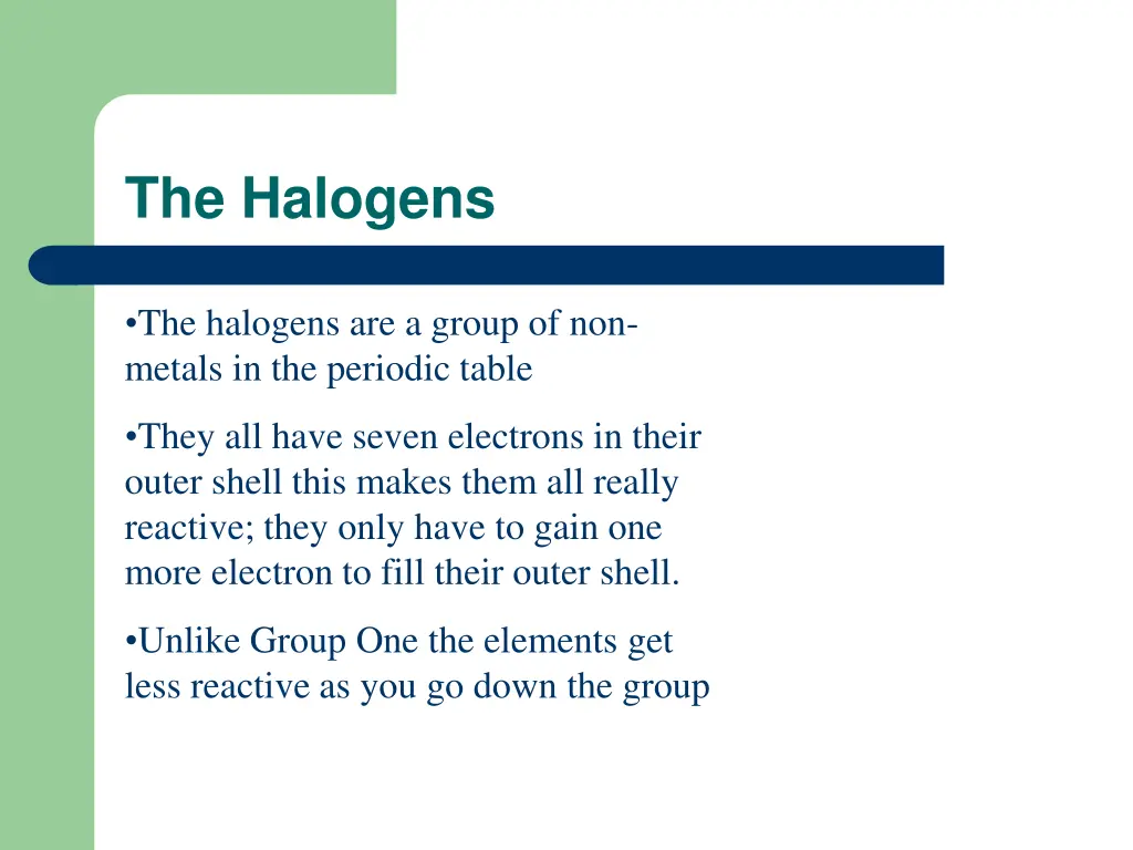 the halogens 1