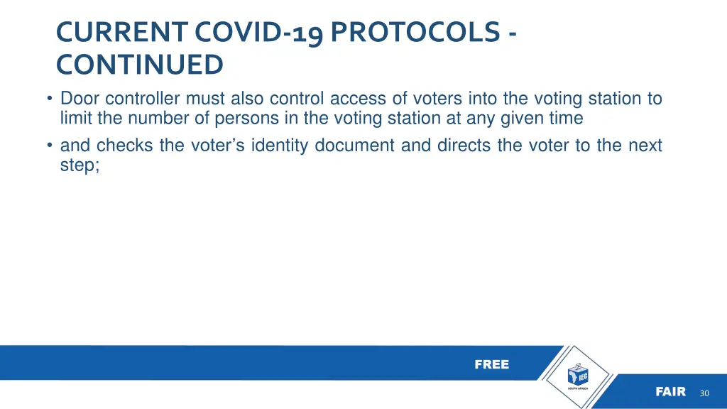 current covid 19 protocols continued door