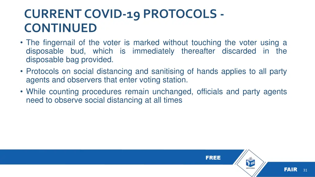 current covid 19 protocols continued