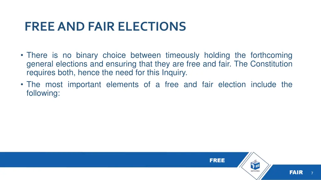 free and fair elections