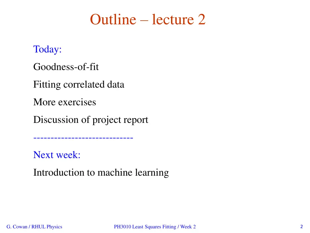 outline lecture 2