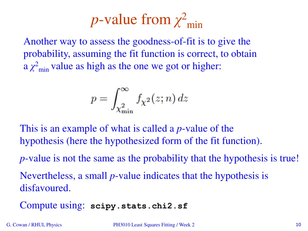 p value from 2 min