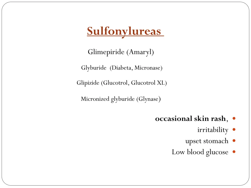 sulfonylureas