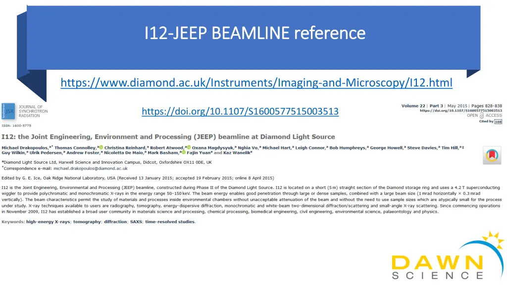 i12 i12 jeep beamline reference jeep beamline