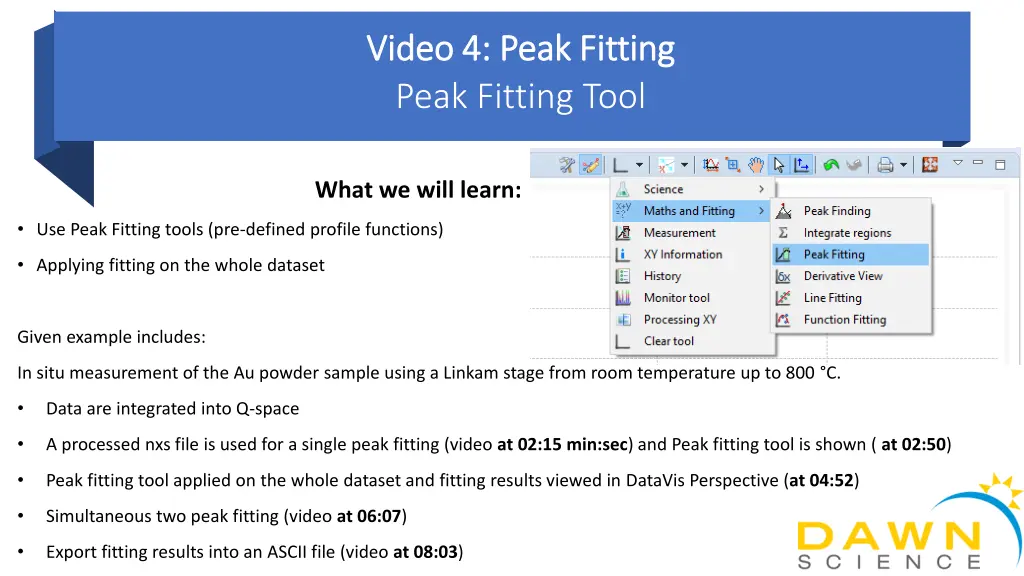 video 4 peak fitting video 4 peak fitting peak