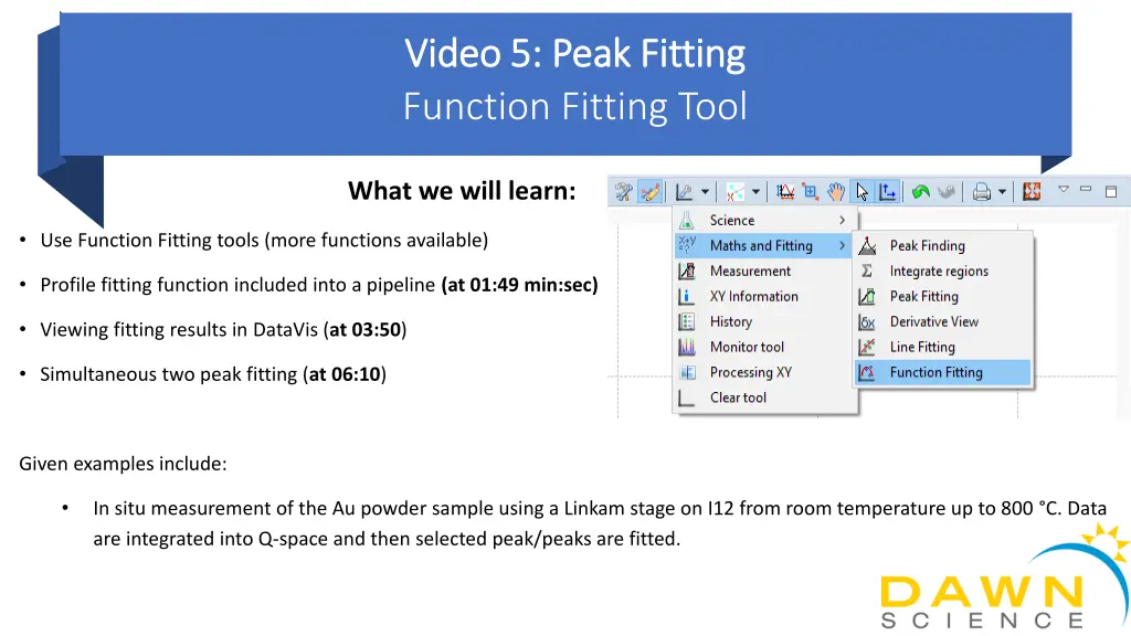 video video 5 function fitting tool