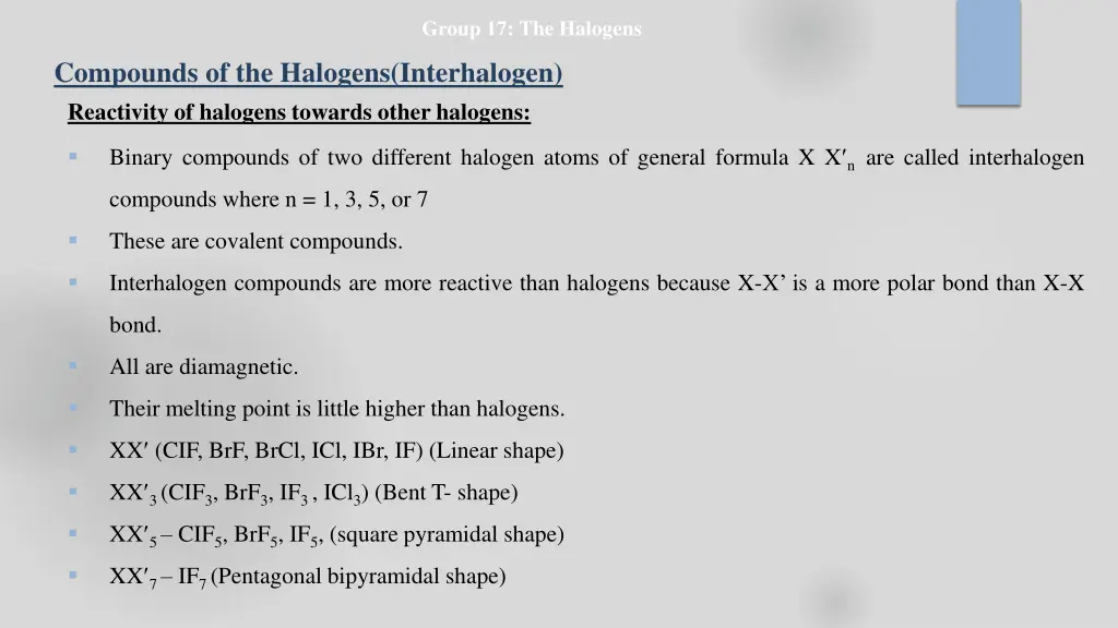 group 17 the halogens 10