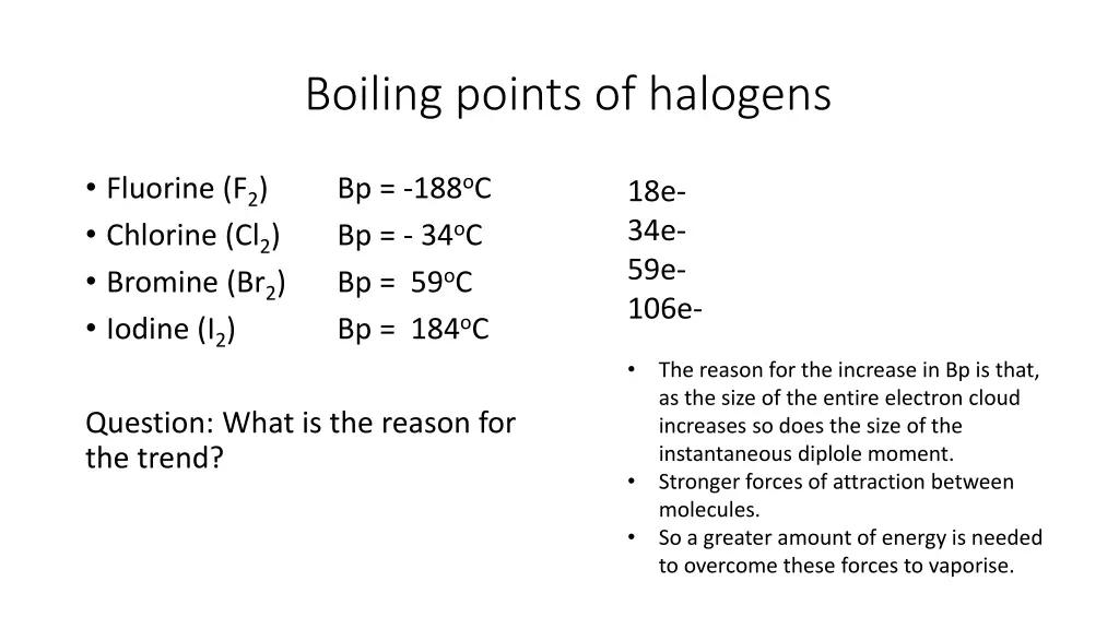 boiling points of halogens