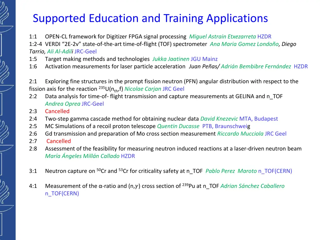 supported education and training applications