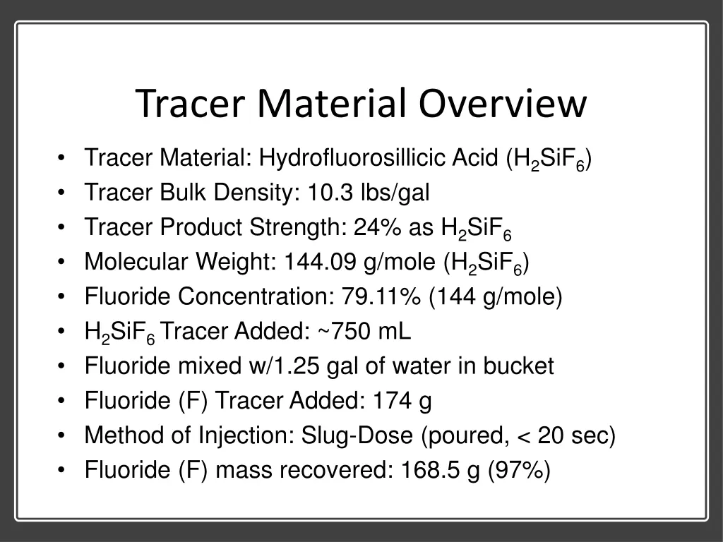 tracer material overview