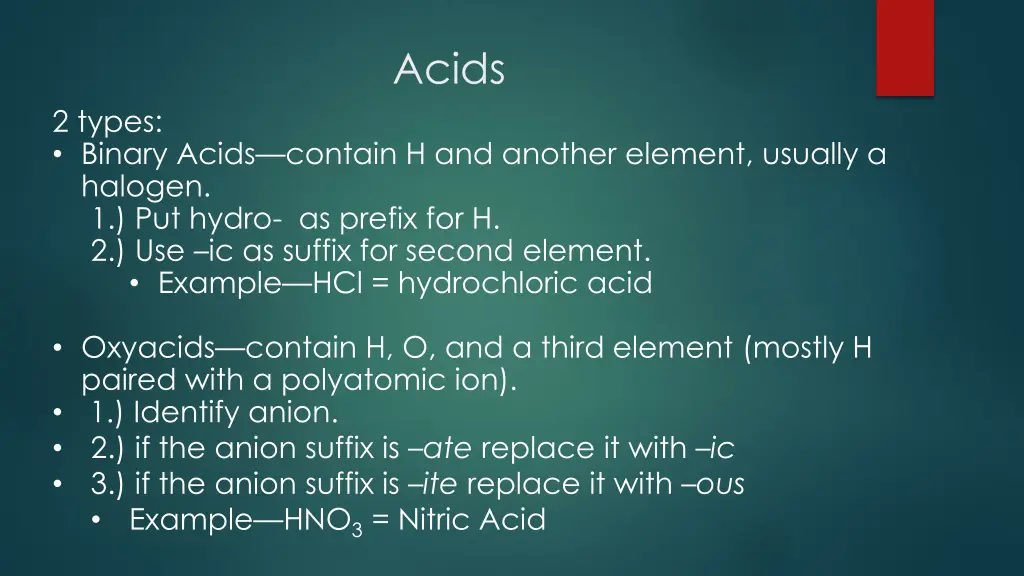 acids