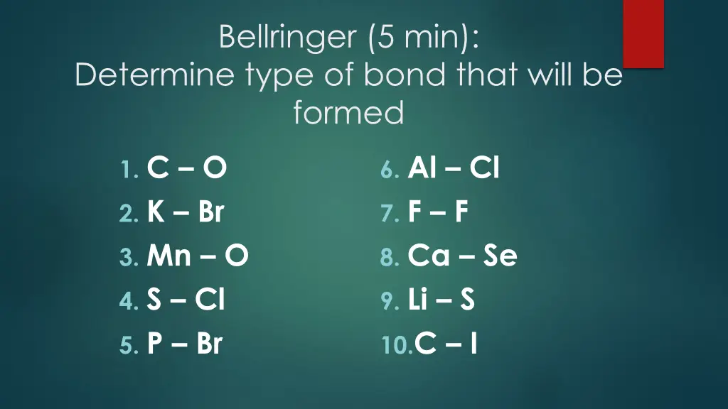 bellringer 5 min