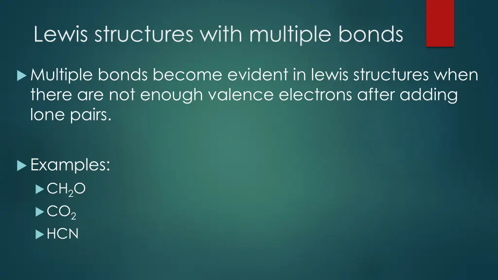 lewis structures with multiple bonds