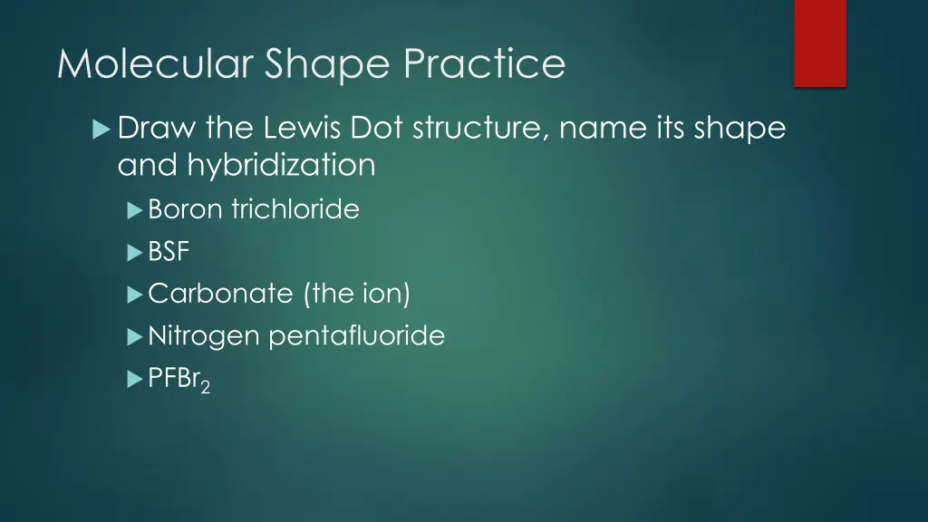 molecular shape practice