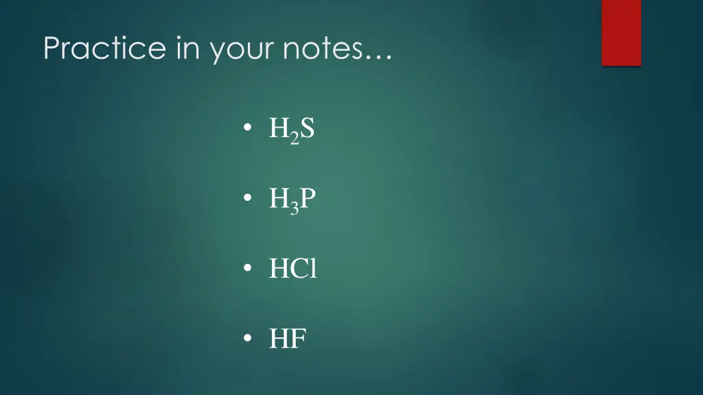 practice in your notes