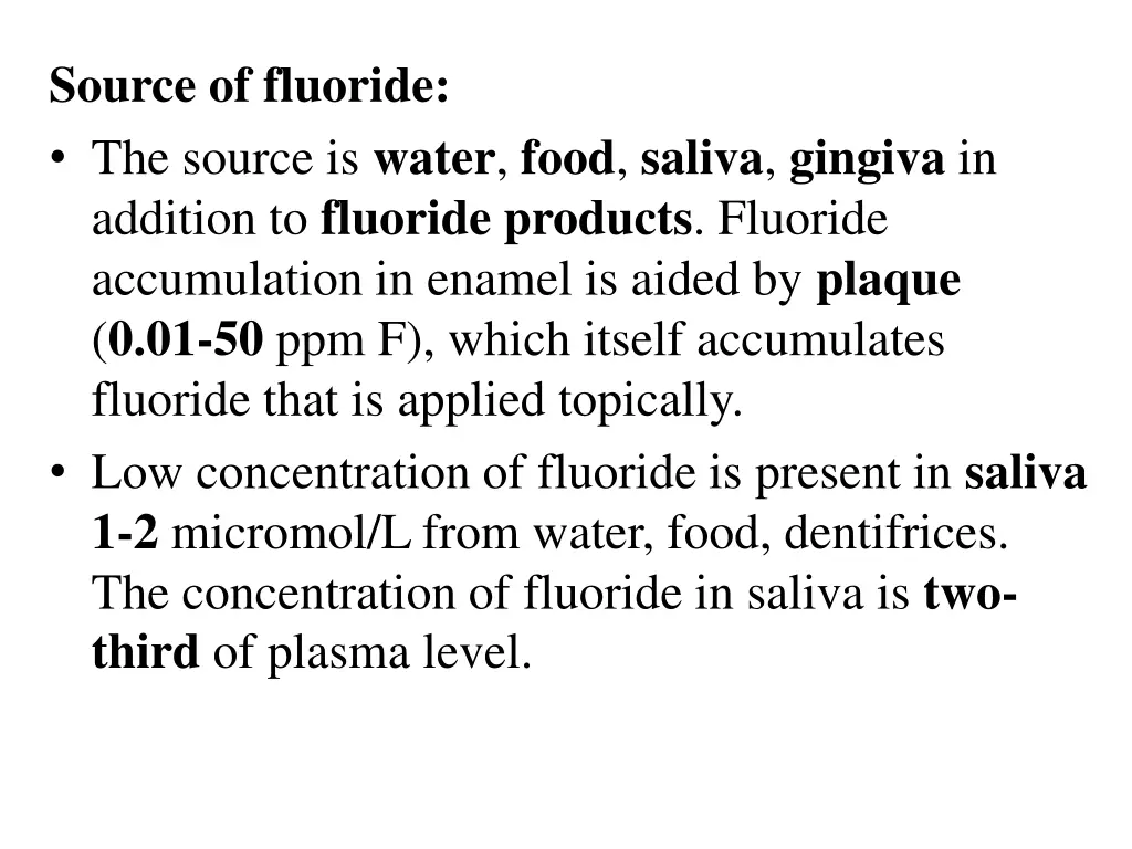 source of fluoride the source is water food