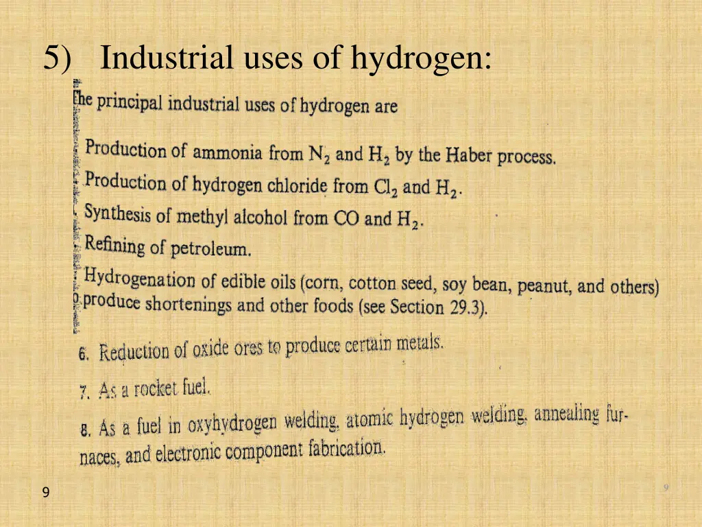 5 industrial uses of hydrogen