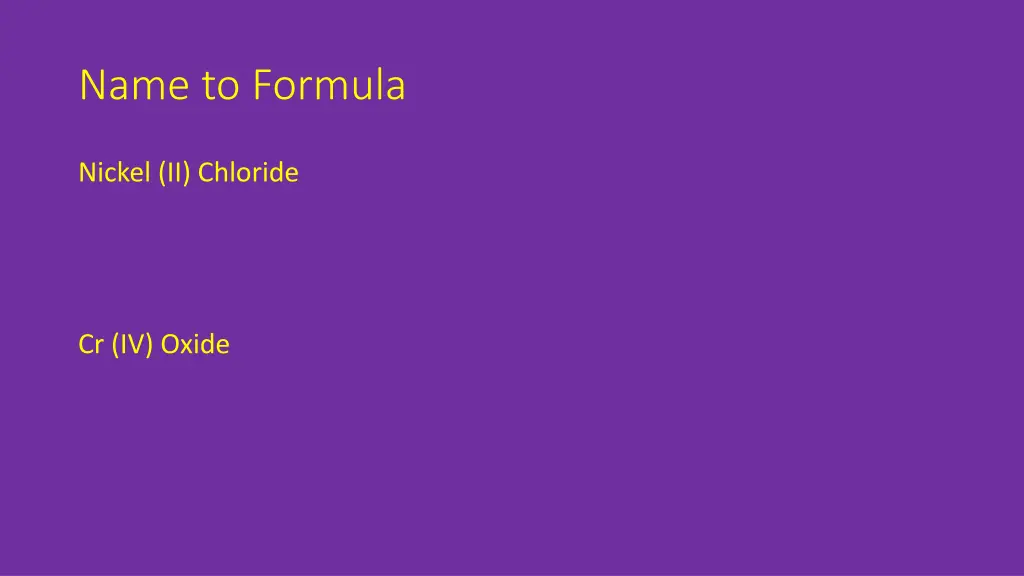 name to formula