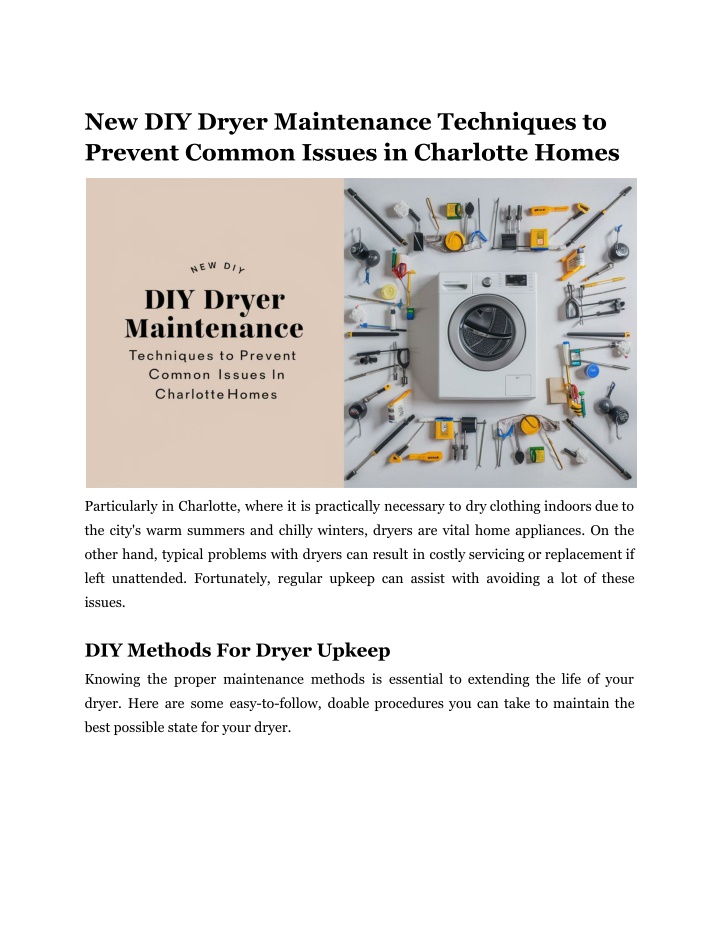 new diy dryer maintenance techniques to prevent