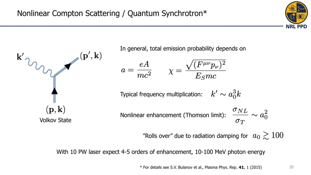 nonlinear compton scattering quantum synchrotron