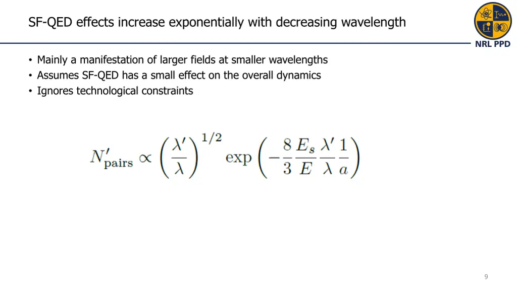 sf qed effects increase exponentially with