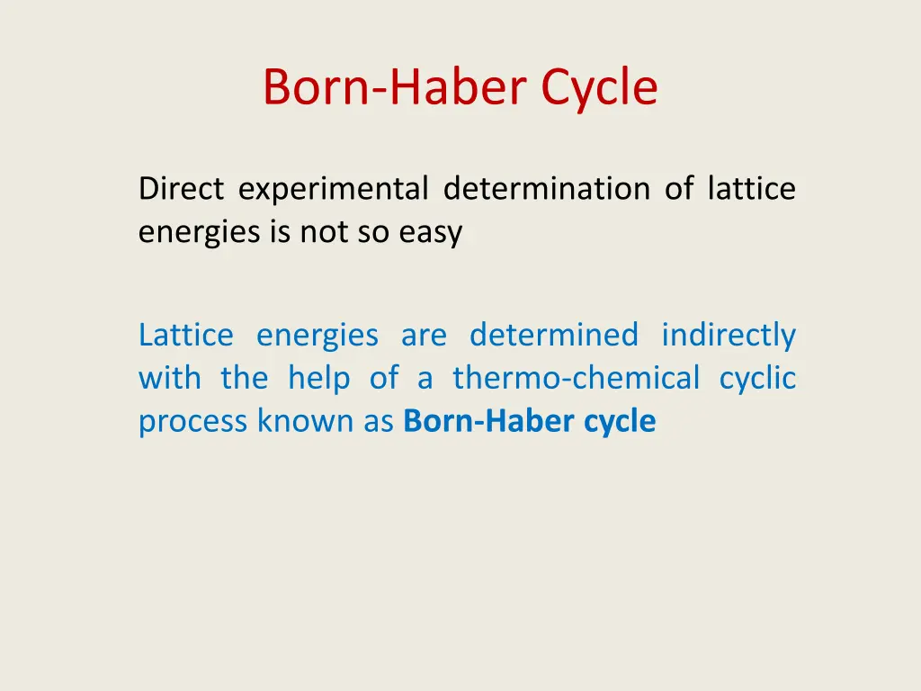 born haber cycle