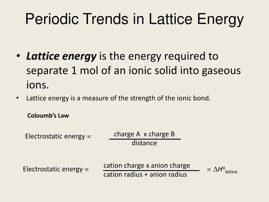 periodic trends in lattice energy