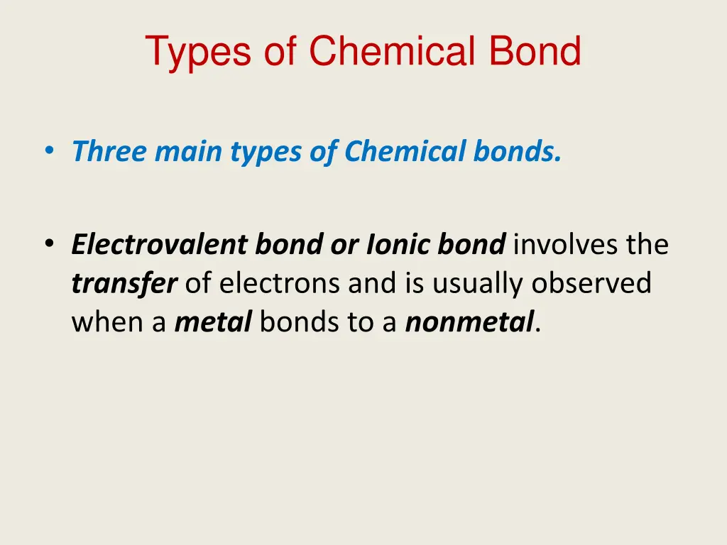 types of chemical bond