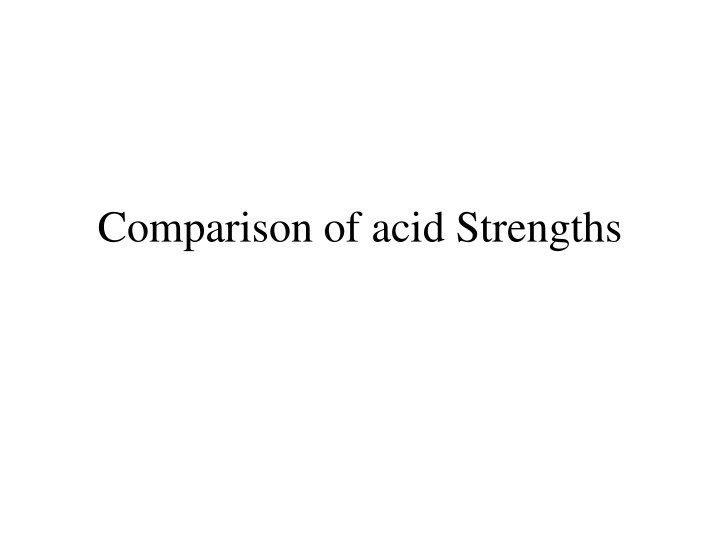 comparison of acid strengths