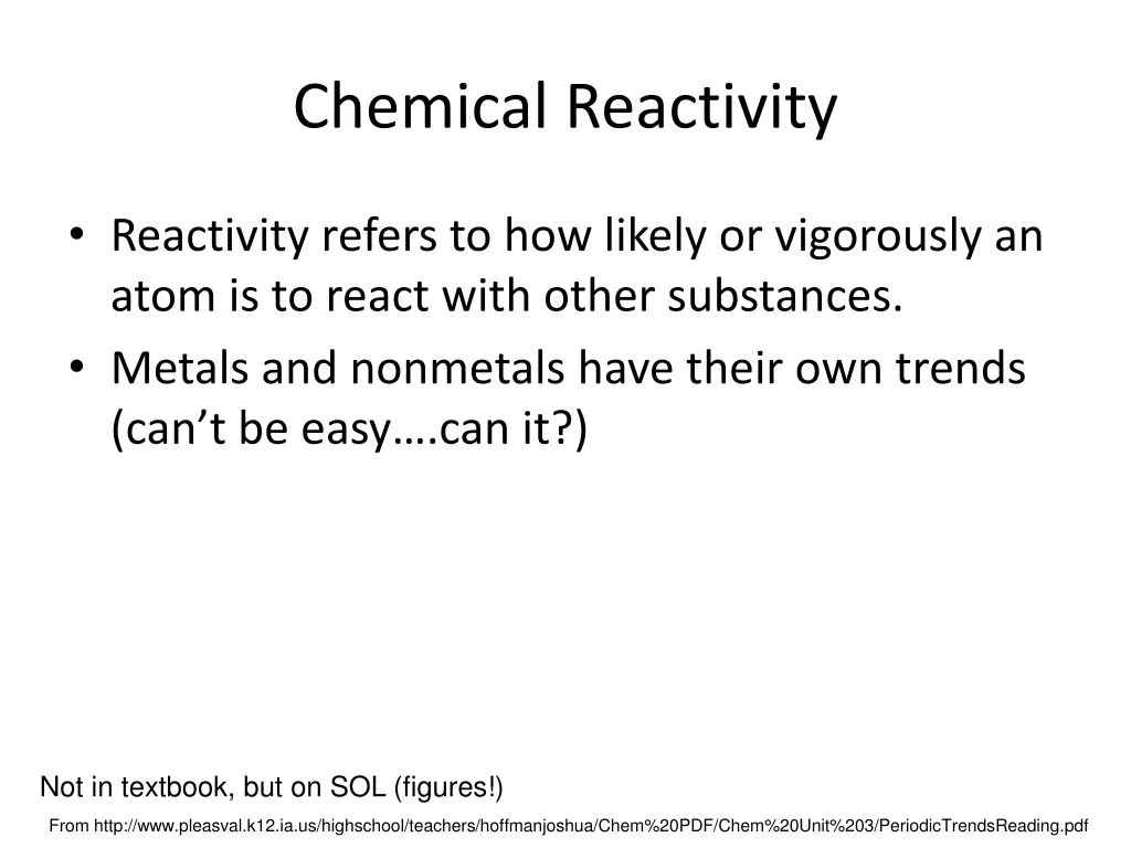 chemical reactivity